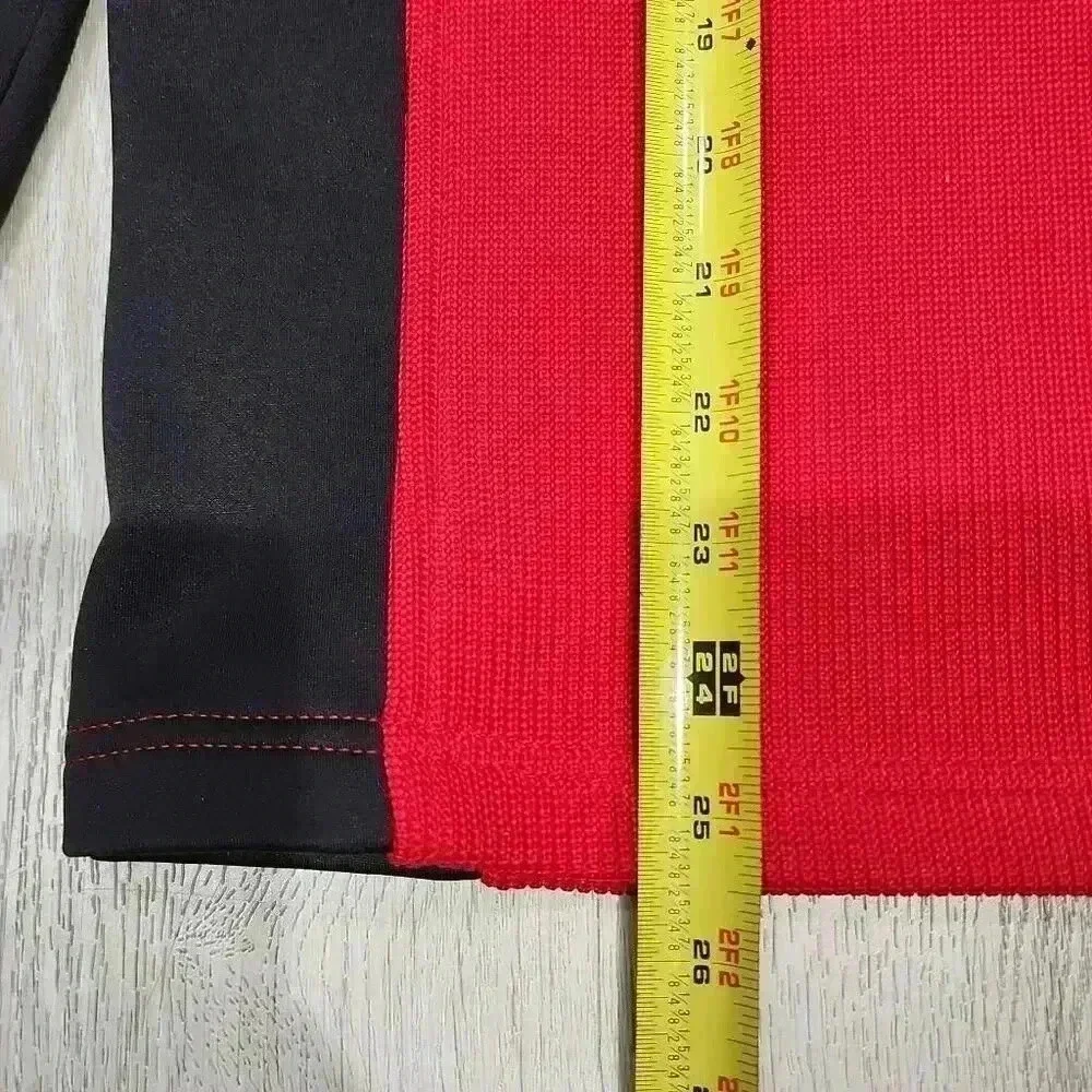 Spyder Men's Colorblock Fleece Long Sleeve Half Zip Jacket Red Black Size Medium